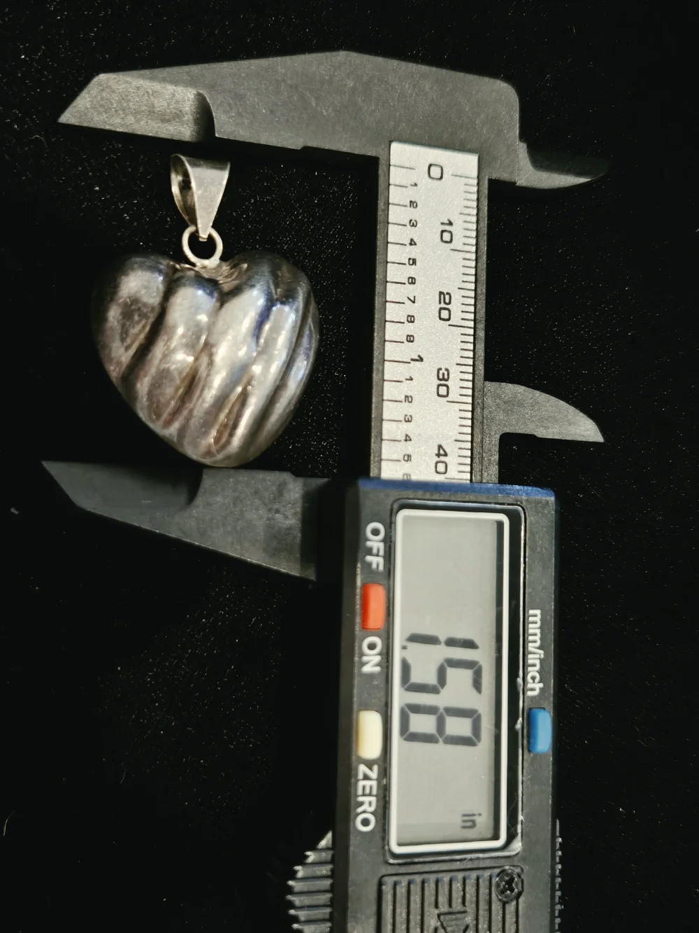 Vintage Taxco Fluted Puffy Heart 950 Sterling SILVER ( NO DENTS it Is Glare)